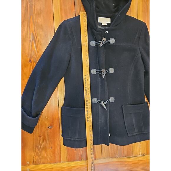 Michael Kors Wool Blend Pea Coat Jacket Black SZ 6 - Picture 3 of 7